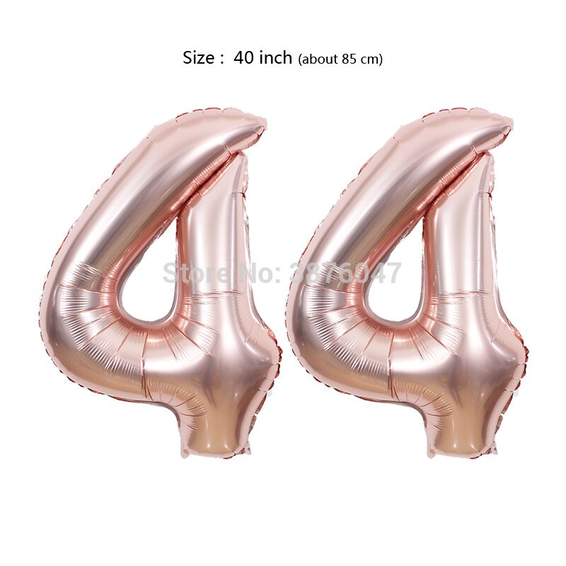 40inch 40 41 42 43 44 45 balloon rose gold silver anniversary party decoration 40th 41st 42nd 43rd 44th 45th birthday balloons: RoseGold-44
