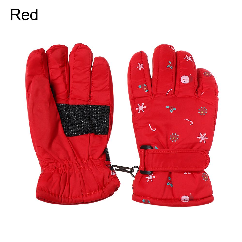 1 Paar Kinderen Ski Handschoenen Lange Mouwen Wanten Winter Winddicht Waterdicht Dikke Warm Antislip Herten Konijn 7-14 Jaar Oud: Red