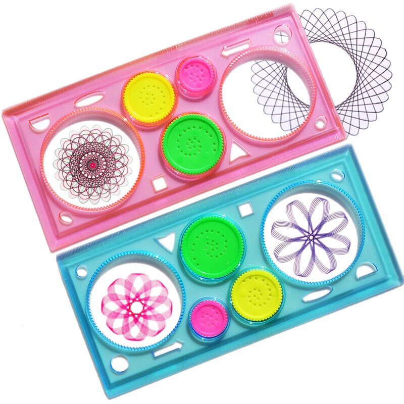 20 CM mignon bricolage spirographe règle Kawaii cercle Puzzle modèle règles pour enfants enfants dessin jouet papeterie