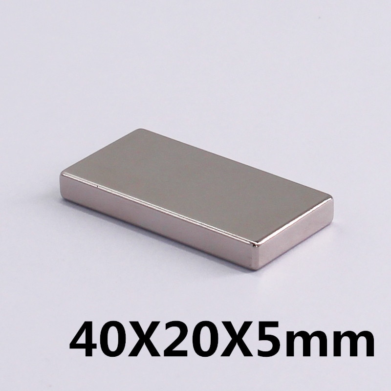 1Pcs 40x20x5mm Neodymium Magneet Blok N35 Permanente Super Sterke Krachtige Kleine Magnetische Magneten Vierkante