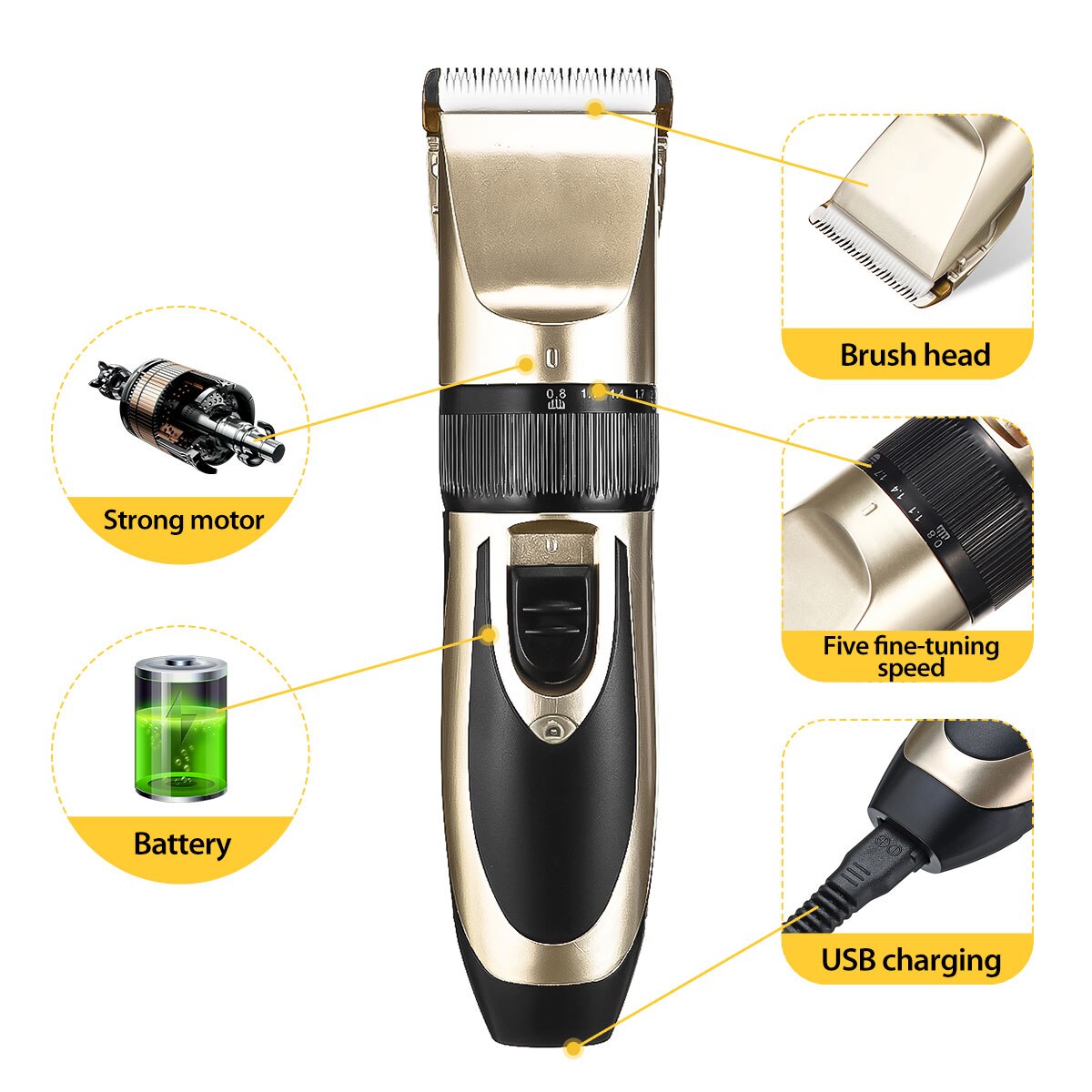 Low-noise Pet Hair Trimmer Clipper Remover Cutter Dog Grooming Cat Dog Hair Trimmer Electrical Pets Haircut Machine