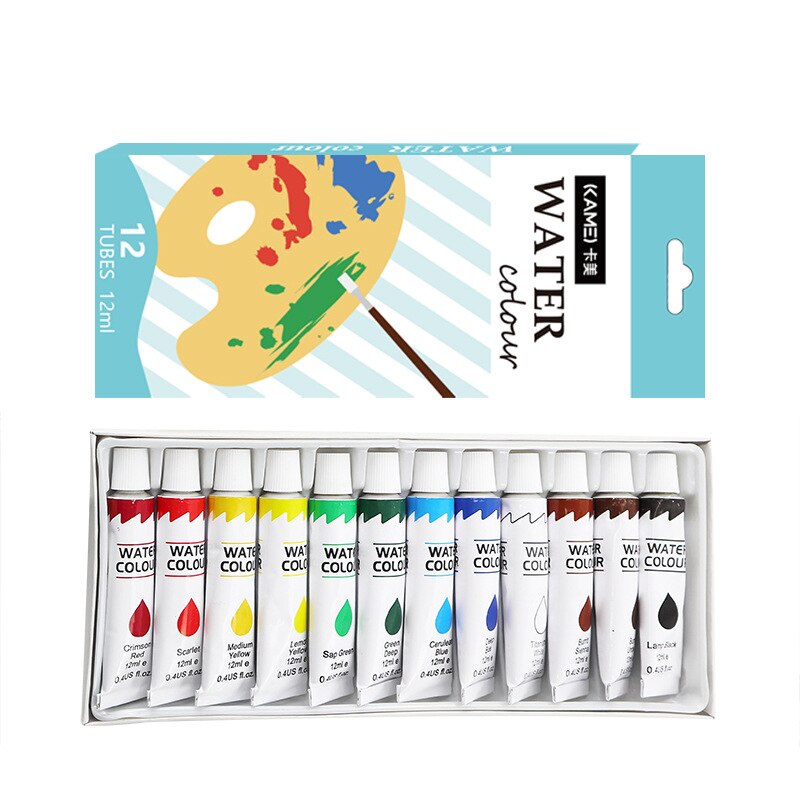 12ml Aluminum Tube Set Acrylic 12 Color Watercolor Gouache Oil Painting Graffiti DIY Art Paint