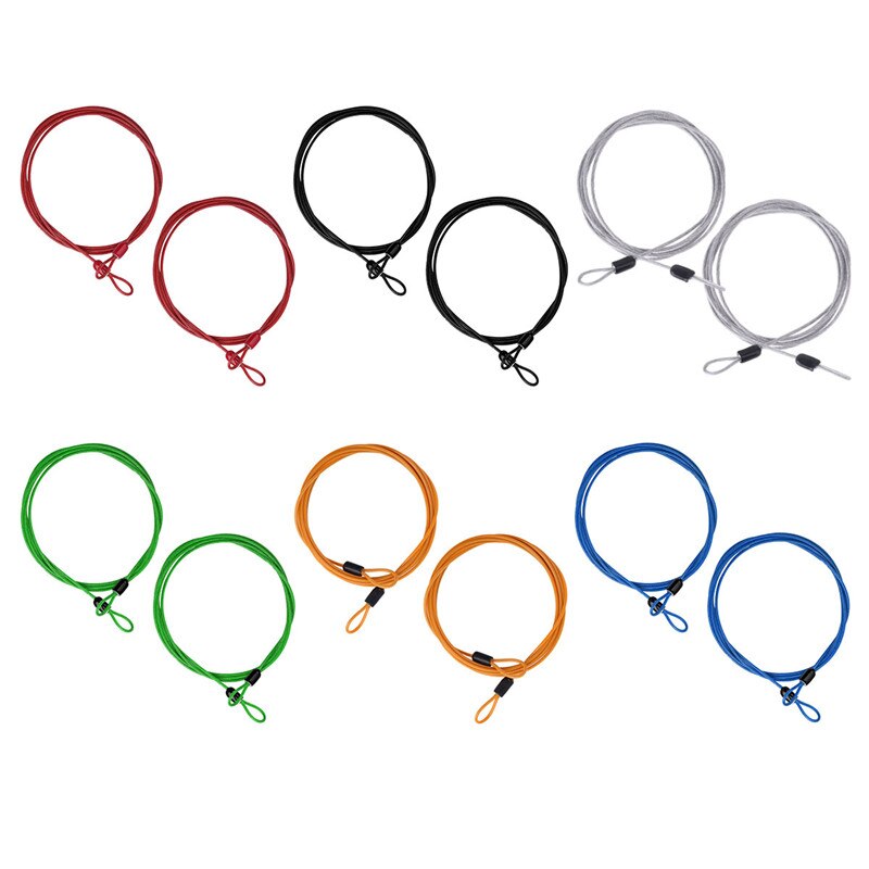 2pcs Bicycles Safety Cable Lock PVC Braided Steel Coated Double Loop Lightweight Security Cable Lock Bike Tolls Safety Wire