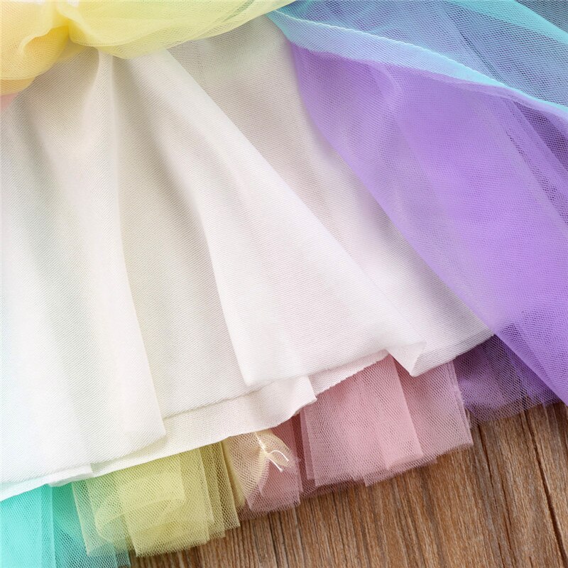 Lovely Baby Girls Mesh Pleated Skirts Kids Baby Girl Princess Dancewear Tulle Skirt Ballet Party Costume