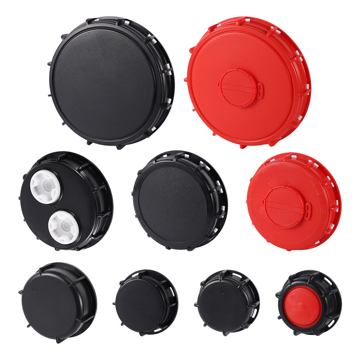 Couvercle de réservoir IBC couvercle de baril de tonne jardin S60/100mm 163/240mm fil grossier bouchon de stockage de liquide d'eau 2 trous 1000L couvercle anti-poussière de réservoir