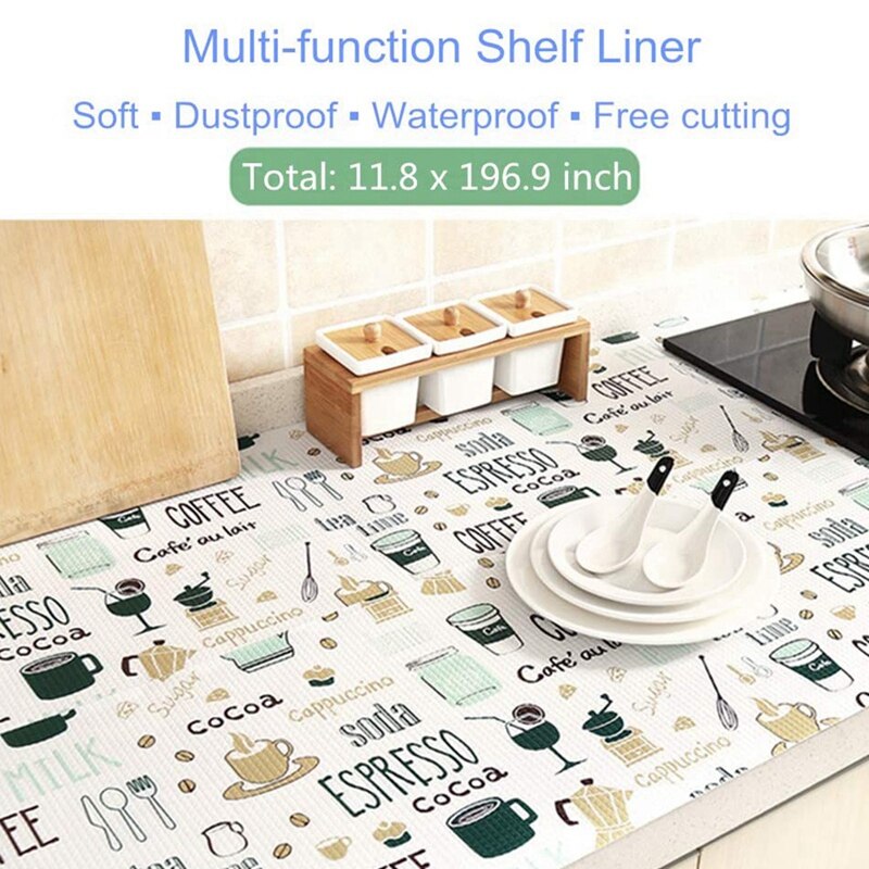 Multi-Function Drawer Shelf Liner Foam Paper for Kitchen Cabinets,Refrigerator,Drawers,Cabinets(12 x 196Inch)
