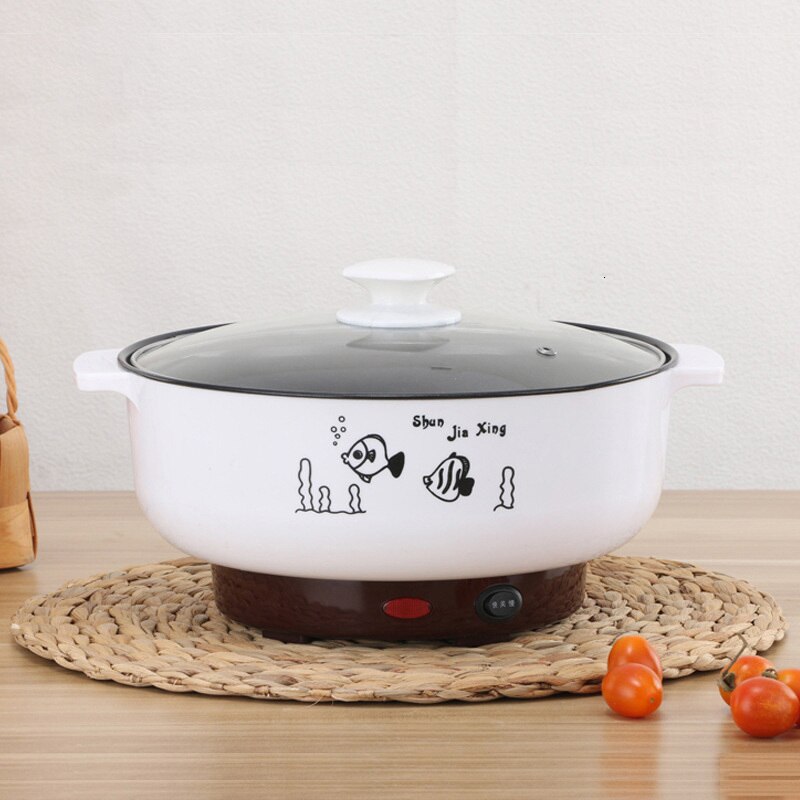 Panela elétrica multifuncional 220v, frigideira elétrica para aquecimento de ovos para macarrão: without steamer