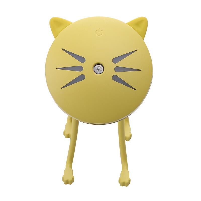 Cat Humidifier USB Mini Humidifier With Colorful Night Light Aromatherapy: yellow