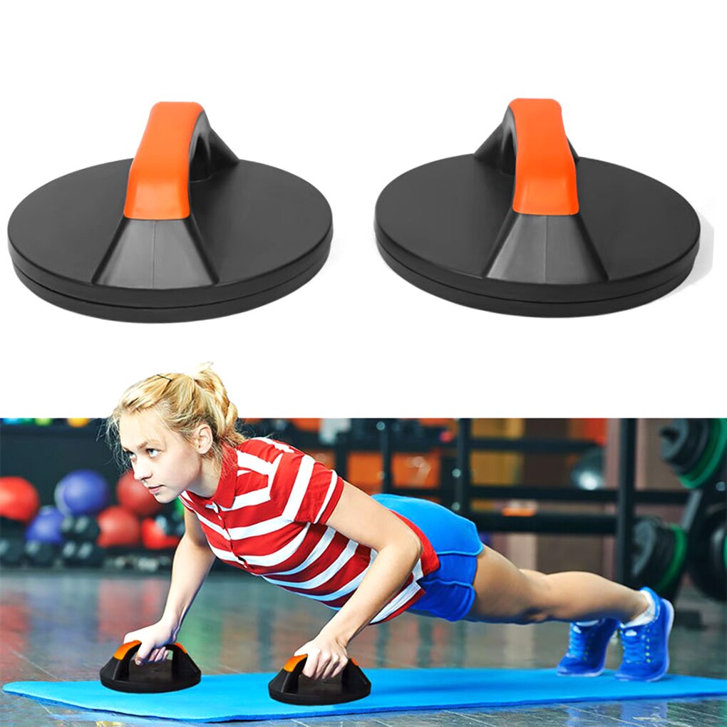 1 Pair Push Up Bars Anti-slip Rotating Circular Push-up Workout Stands Home Gym Fitness Tool