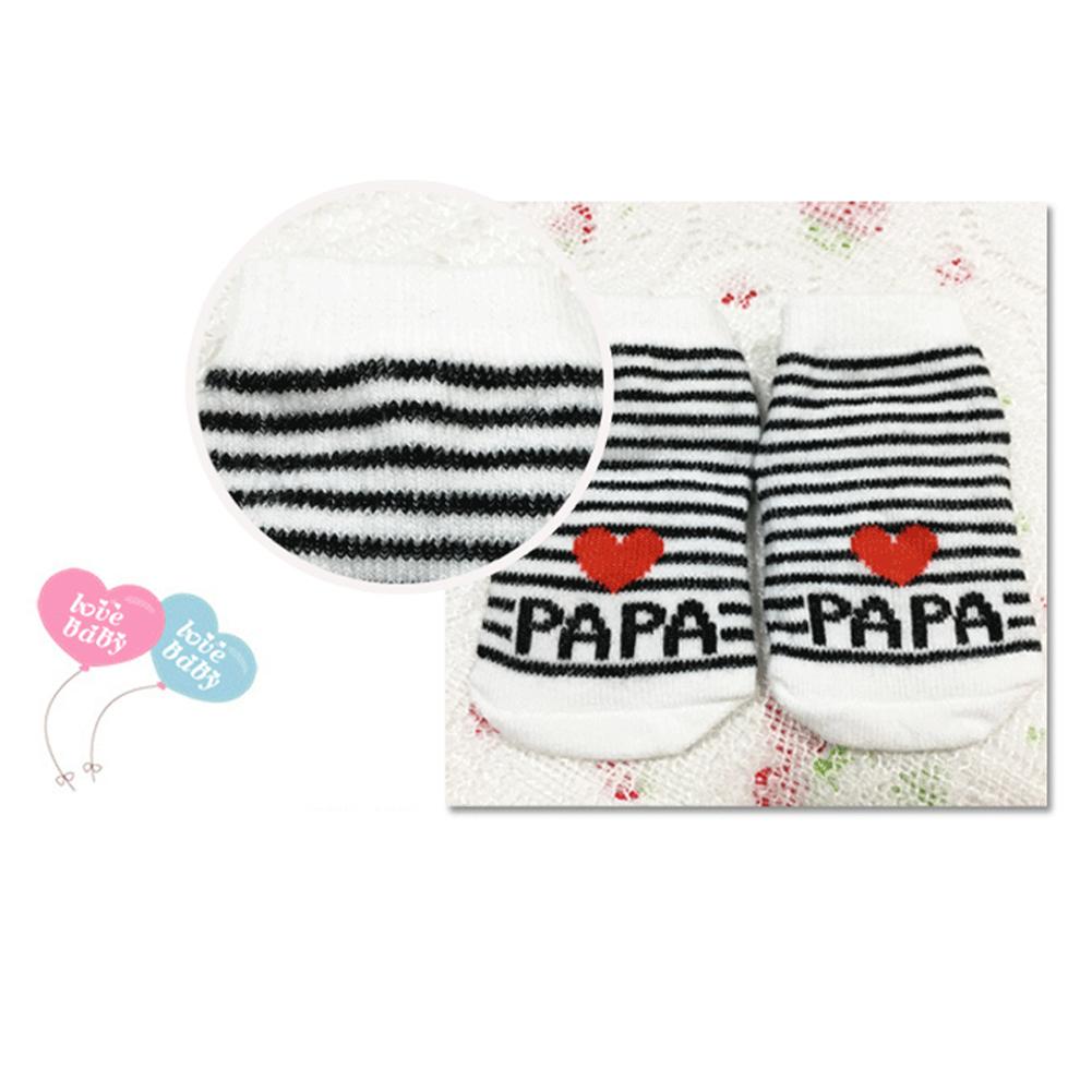 Cute Infant Baby Girl Boy Soft Warm Cotton Love Mama/Papa Letters Socks