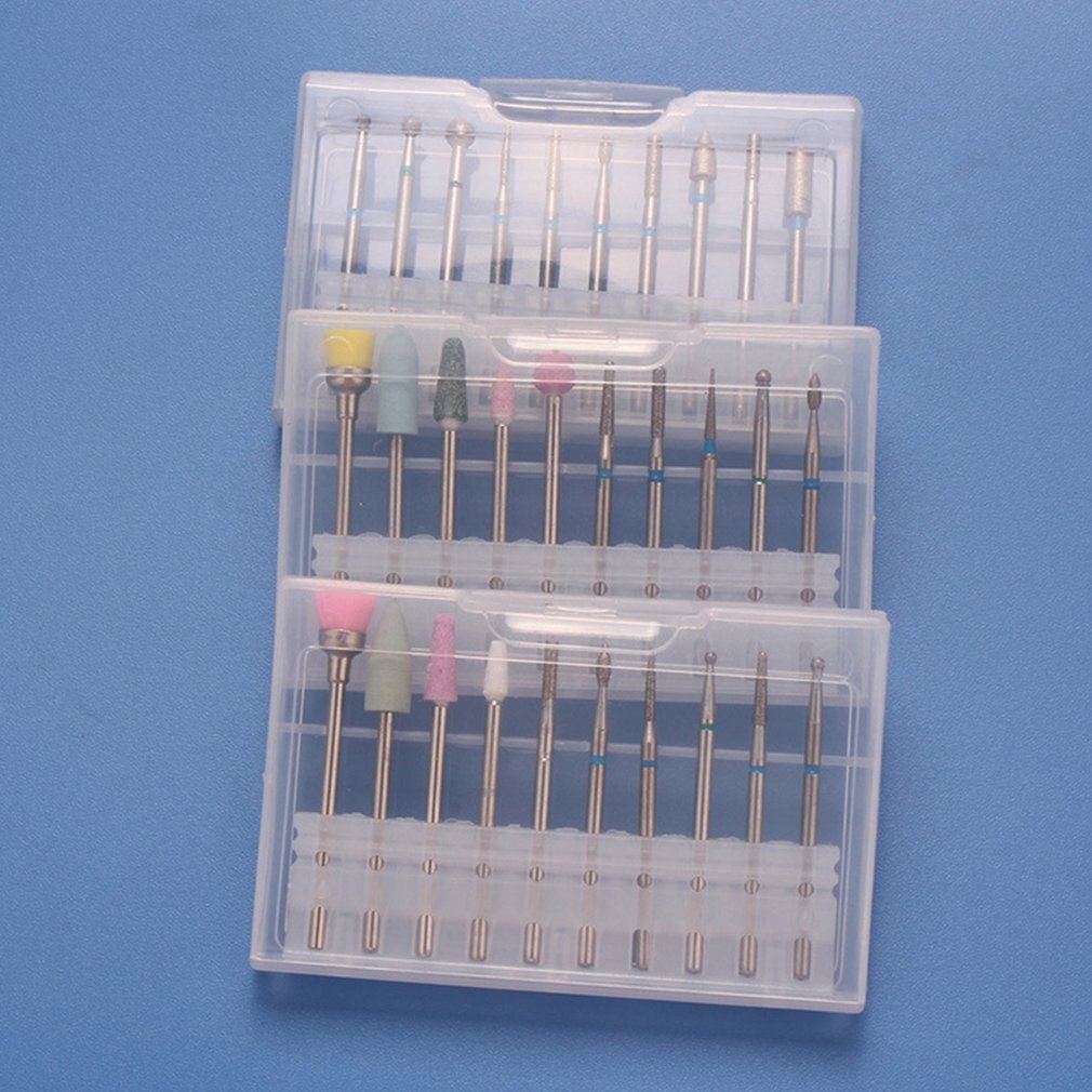 Juego de brocas de limpieza de cutícula de 10 piezas, juego de cabezales de pulido de aleación de acero y tungsteno para manicura rusa