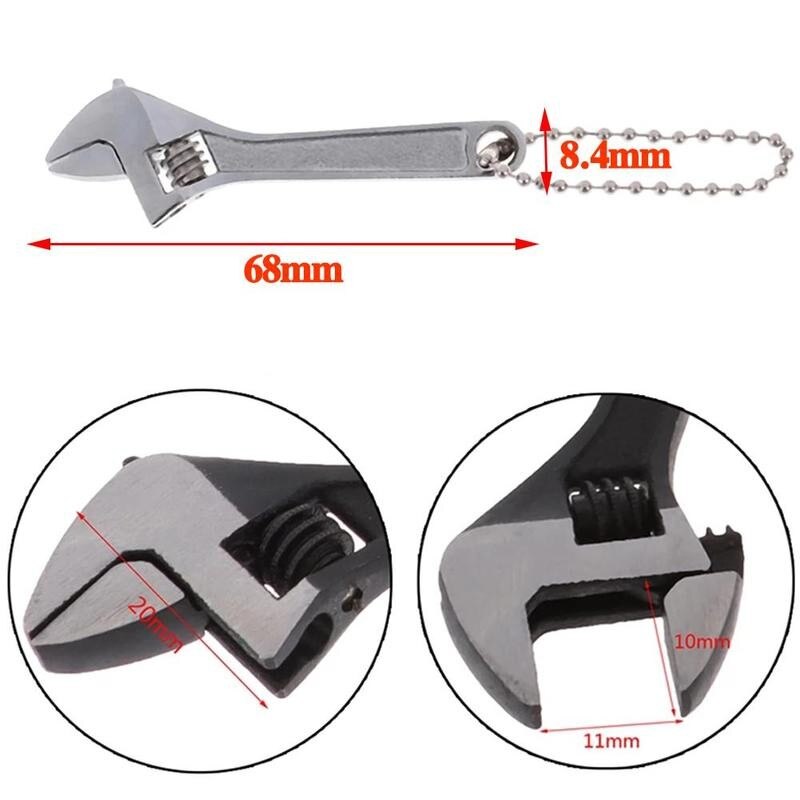 1 Pcs 63mm 2.5 Inch Mini Metal Adjustable Wrenches Hand Tool With 0-10mm Alloy Steel Repair Handle