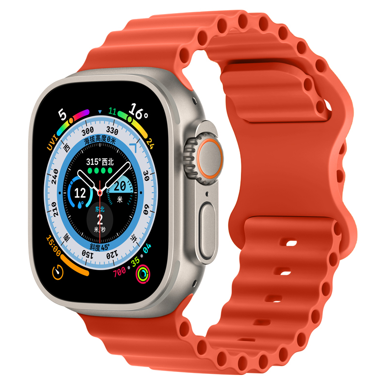 Armband för apple watch ultra band 49mm ultra 1 ultra 2 49mm ocean belt sport silikonarmband corrrea för iwatch-serien ultra 49