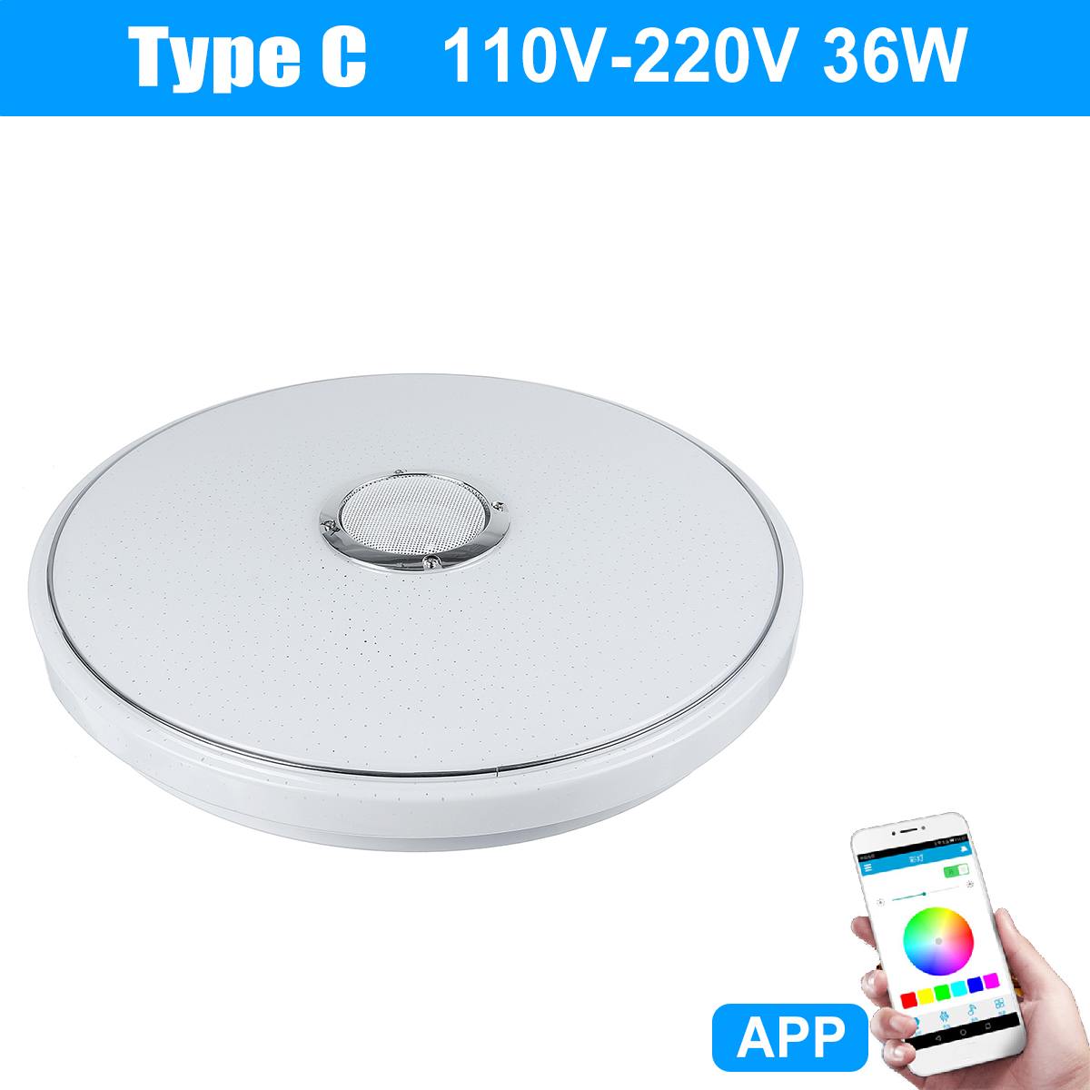 Moderne RGB LED Decke Lichter Hause beleuchtung 36W 60W APP bluetooth Musik Licht Schlafzimmer Lampen Clever Decke Lampe + Fernbedienung: APP 110-220V 36W