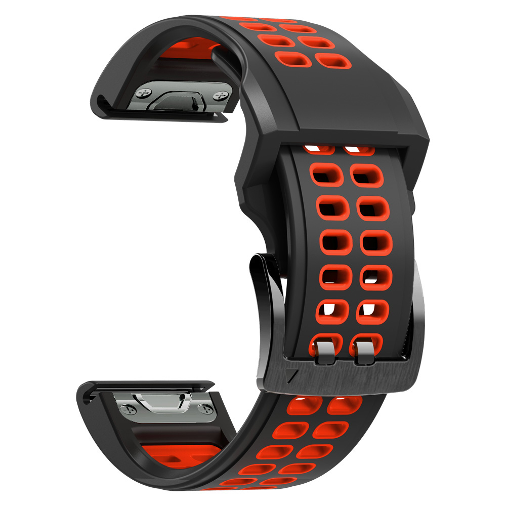22 26Mm Siliconen Horlogeband Voor Garmin Fenix 7/7pro/7x/6x/6 Pro/5x/5 Plus/Epix/Voorloper Polsbandje Vervangbare Armband: XXL / Black