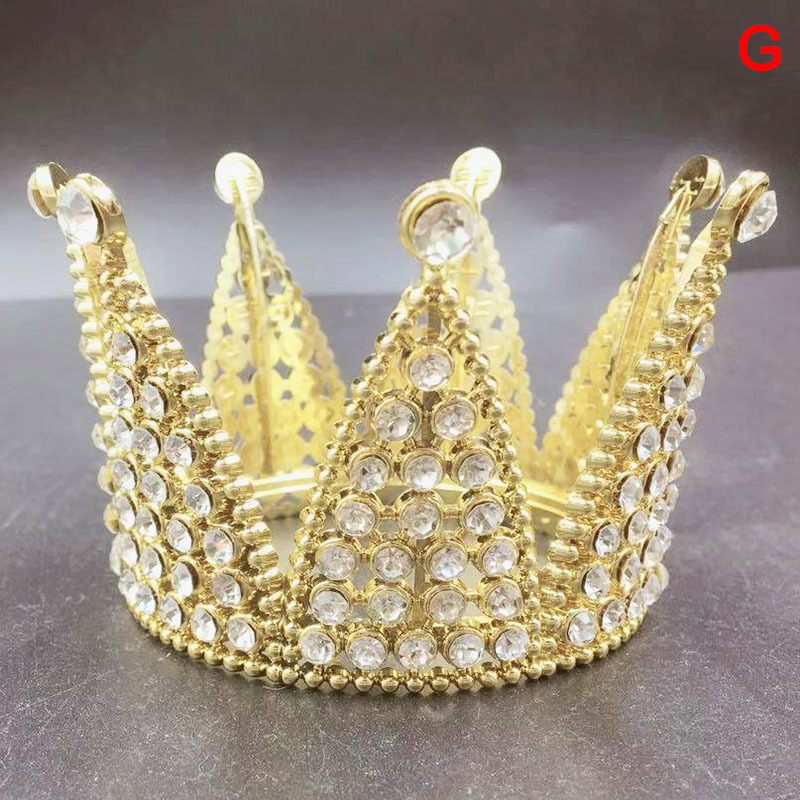 Round Crown Cake Topper Decoration Wedding Cake Queen Tiaras Princess Home Birthday Cake Decorative Party Supplies: army green