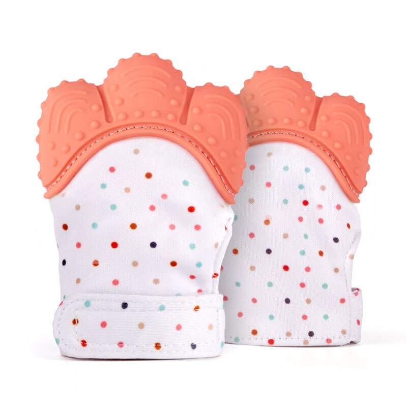 sûr Silicone bébé mitaine dentition mitaine dentition gant emballage de bonbon son dentition G0150