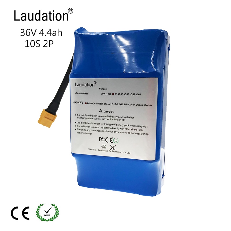 Laudation 36V 4.4ah lithium batterij universele elektrische scooter balans batterij zelfbalancerende voor 10S 2P met lader