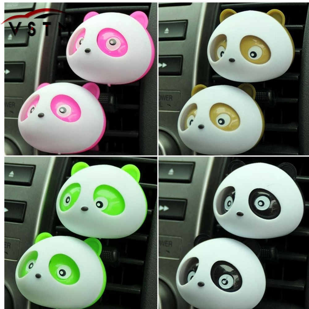 2pcs Car Outlet Perfume Air Conditioning Vent Air Freshener Car Styling Cute Panda Eyes Perfumes Auto car-styling Free Ship