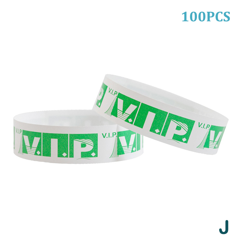 100pcs Party Paper Bracelet Synthetic Paper Wristbands Sticky Wristband Painting Pattern Logo Paper Party Wristbands