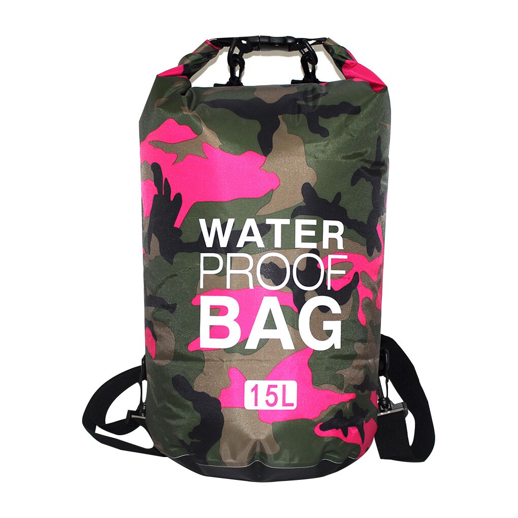 Foldable PVC Waterproof Dry Bag 2L 5L 10L 20L 30L Camo Outdoor Diving Man Women Beach Swimming Bag Rafting River Ocean backpack: 15L  no.28