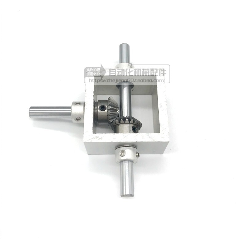 90 Degree Right Angle Transmission Reversing Gearbox Small Bevel Gear Angler 1:1 Mechanical Module Dual Output Shaft