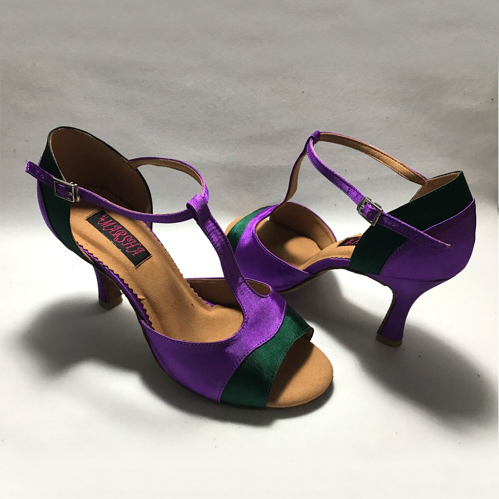 8.5cm heel Latin Dance Shoes For women Salsa shoes comfortable latin shoes MS6239PDG low heel available
