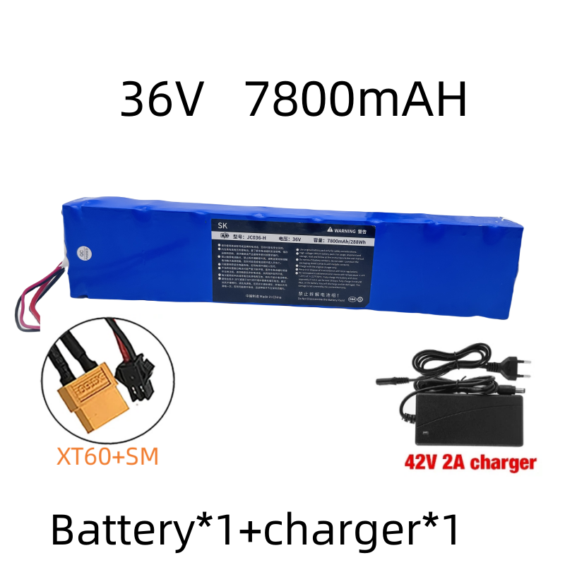 10 s3p 36v 7800mah 36v Lithium-Akku Lithium-Akku geeignet für Xiaomi M365 Elektro roller Akku 42V Ladegerät: Orange