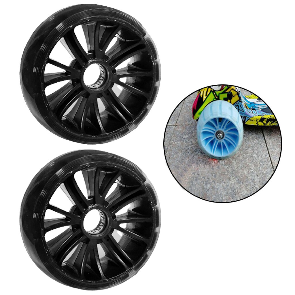 2x Scooter Wiel Flashy Kids Fiets Rollers Skateboard Repareren Wielen Onderdelen