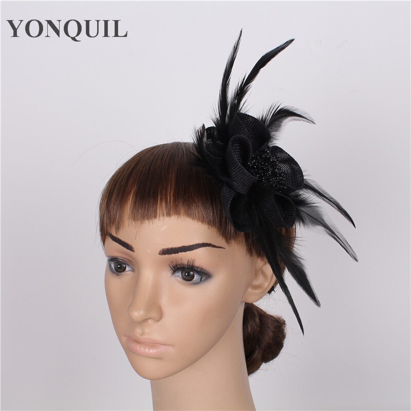 Häät tyylikkäät juhlat naisten hatut kiehtovat päähineet höyhenpääpantalla cocktail tee itse hiustarvikkeet pääntehty hattu syf 61