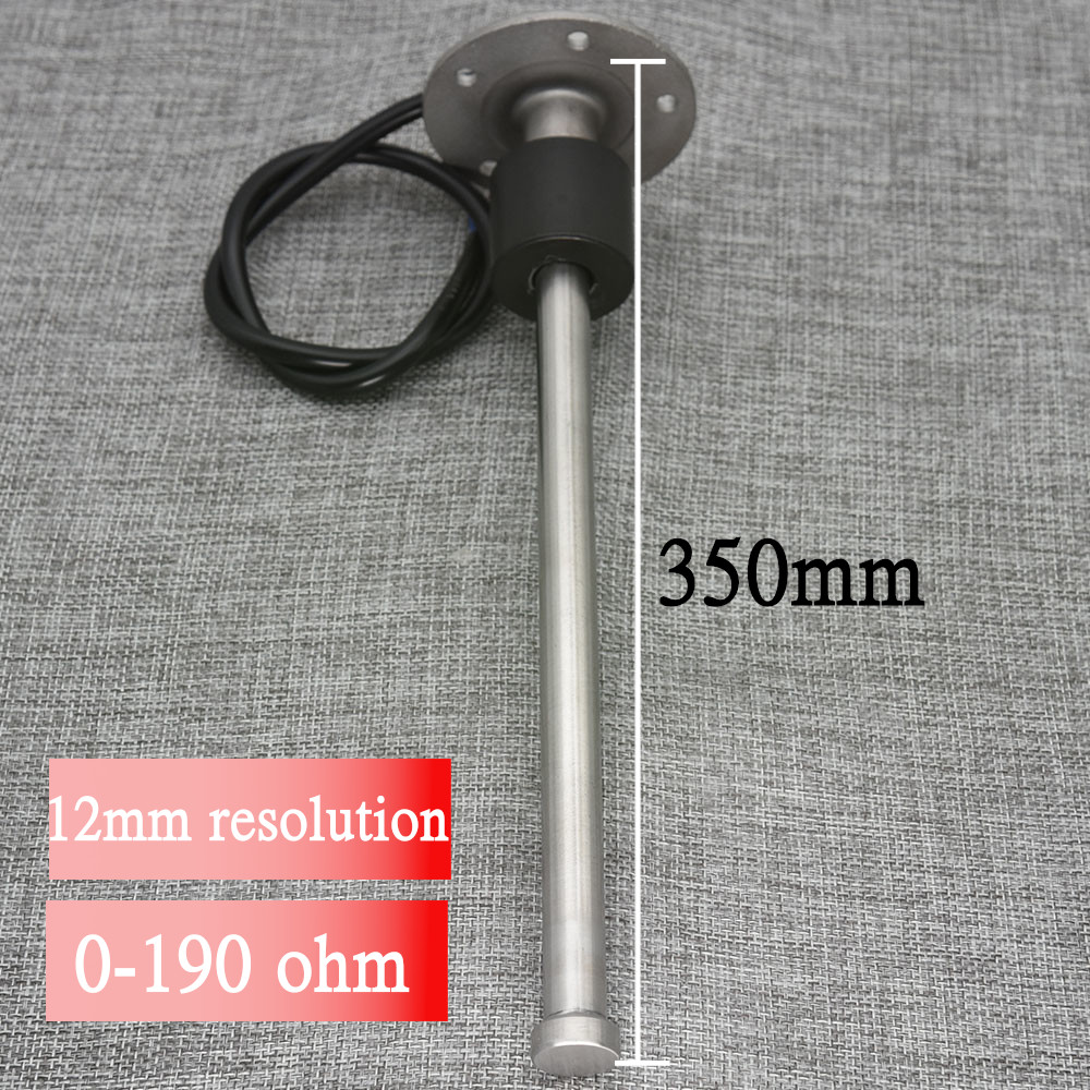 12mm Resolution High Precision 600mm 500mm 300mm 200mm 150mm Water Level Sensor Fuel Sender Unit For fuel gauge water tank: 350mm 0-190ohm