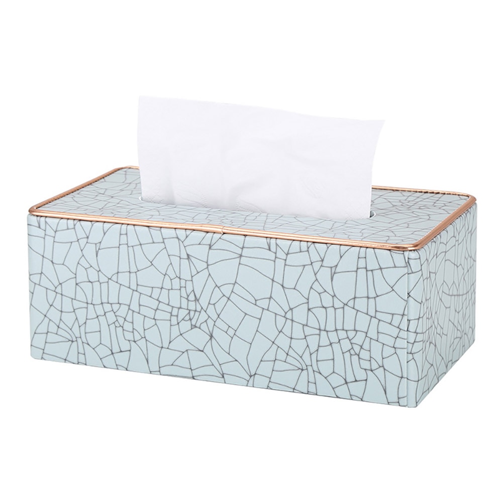 Marmor is crack mønster læder stor skuffe kasse hotel kontor hjem tissue kasse rektangulær læder tissue kasse holder: 1c