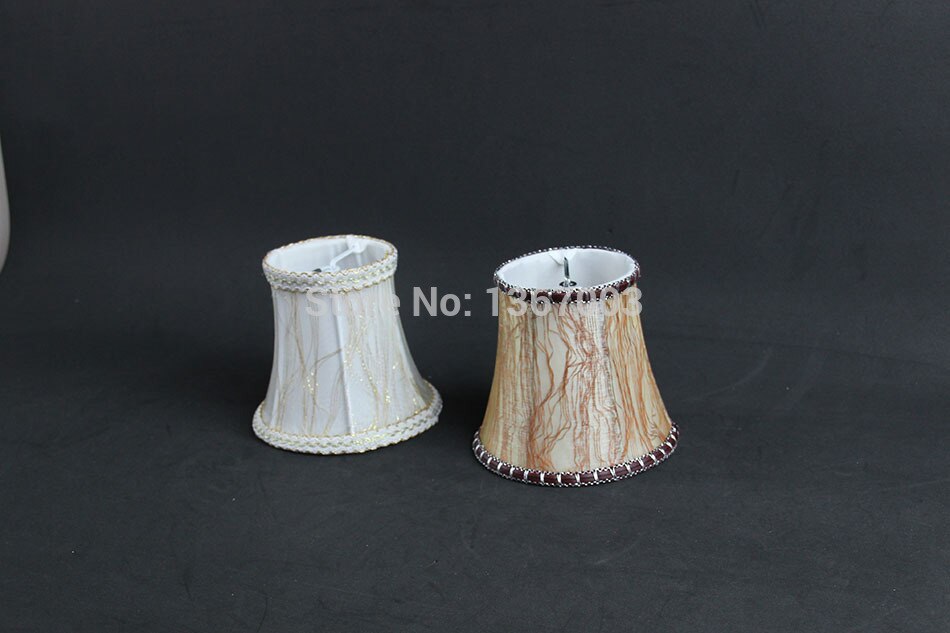 12cm White Brown color lace Chandelier Lamp Shades, Small Modern wall lamp shades, Clip On