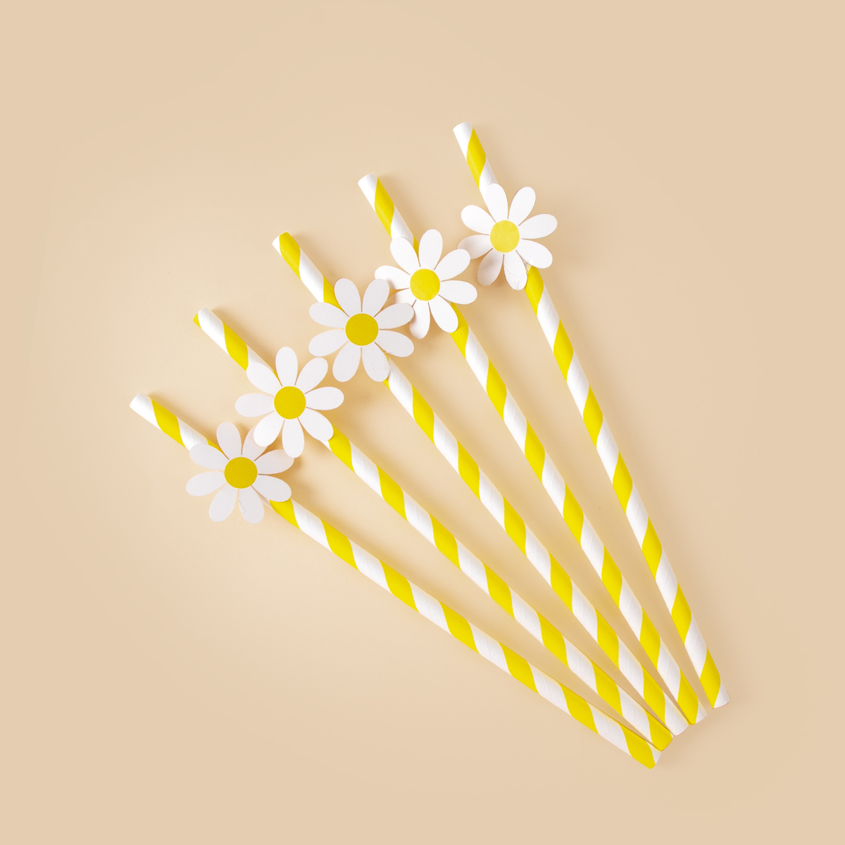 10/20/30 Stuks Daisy Bloem Papieren Rietjes Wegwerp Rietjes Daisy Thema Verjaardagsfeestje Decoraties Bruiloft Feestartikelen: S / Mintgroen