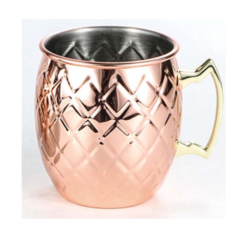 Taza bañada en cobre y bronce de acero inoxidable, taza de mula de Moscú, taza de cerveza, taza de café, leche, artículos de cóctel para Bar/hogar, 530ml: 5
