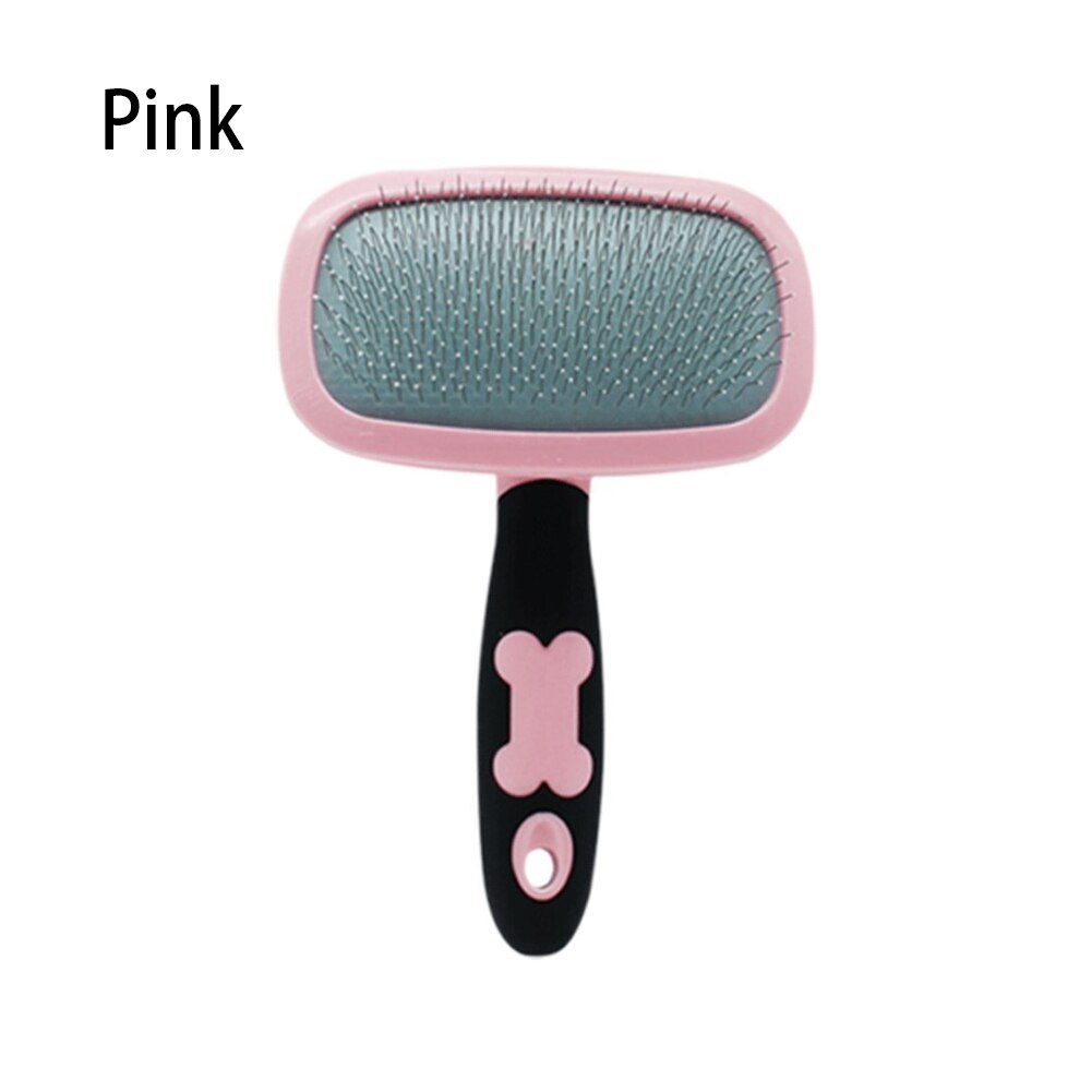 Pet Hair Trimmer Comb Dog Cat Grooming Supply Brush Slicker Tool Multi-function Pet Dog Practical Needle Comb: Pink