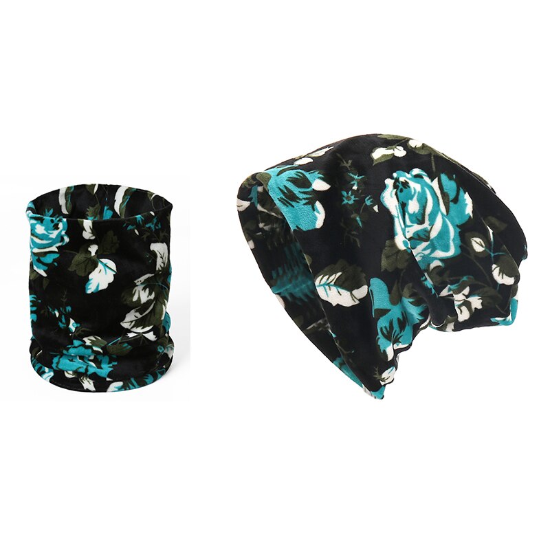 Women Scarf Set Lady Hat Winter Warm Soft Elasticity Neck Rings Scarves Headgear female foulard headscarf