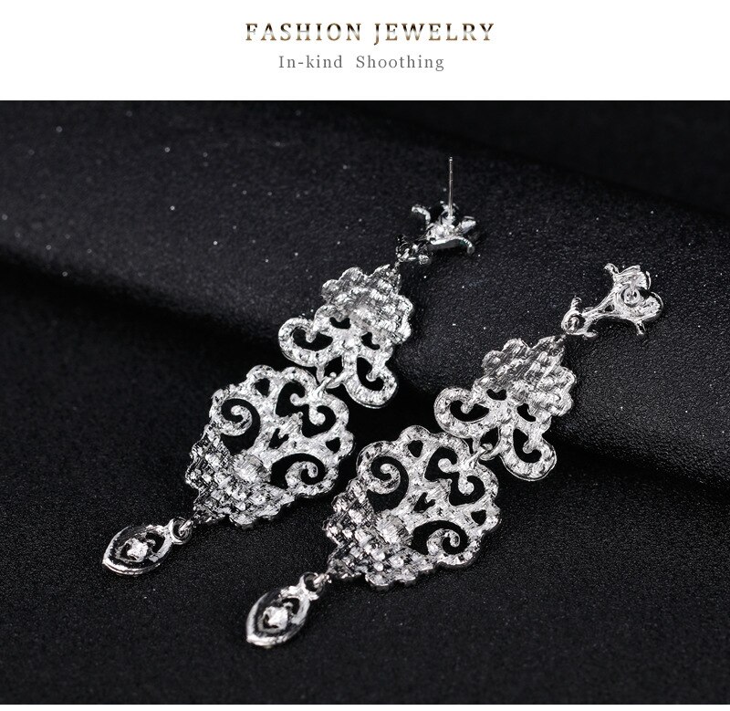 Crystal Zirkoon Wedding Oorbellen Voor Vrouwen Koreaanse Mode Strass Bridal Lange Dangle Oorbellen Sieraden BA050