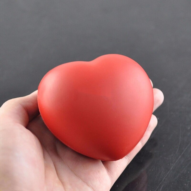 7 Cm Rood Hart Squeeze Ballen Oefening Grip Bal Zachte Pu Schuim Hand Vinger Training Anti Stress Games Speelgoed Voor kids Kinderen