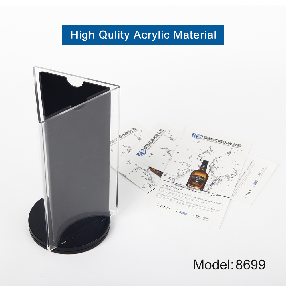 360 ° Revolving Acryl 3-Side Display Stand Restaurant Cafe Menu Poster Presentatie Board