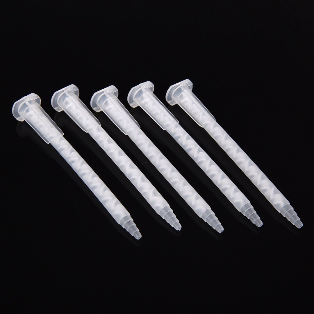 50pcs MA5.4-17S Static Mixer Nozzle 103.6mm Mixing Tip Plastic Tube Epoxy Nozzles for Epoxy Resin Adhesive Tool 50ml