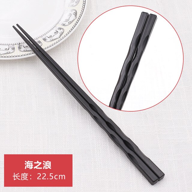1 Pair Japanese Chopsticks Alloy Non-Slip Sushi Food Sticks Chop Sticks Chinese Reusable Chopsticks: D