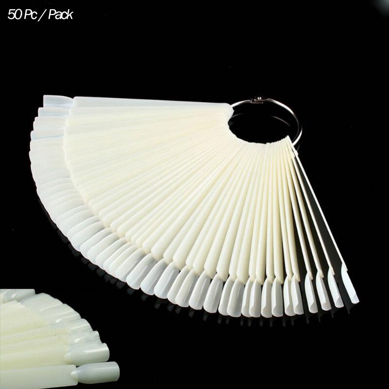 Addfavor Fan Brede Valse Nail Art Tips Palet Polish Kleur Brede Display Praktijk Card Nail Art Kleur Ring Salon Manicure gereedschap: Natural