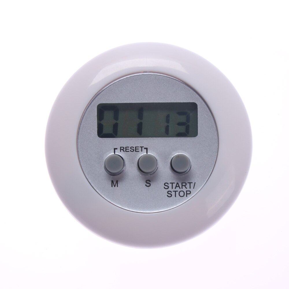 Keuken Digitale Lcd Timer Stop Watch Koken Countdown Klok Alarm Sets Tijd Voor Koken Middagpauze Studie Kappers: white
