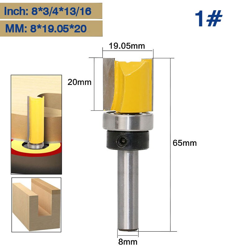 8mm Shank Template Trim Hinge Mortising Router Bit... – Grandado