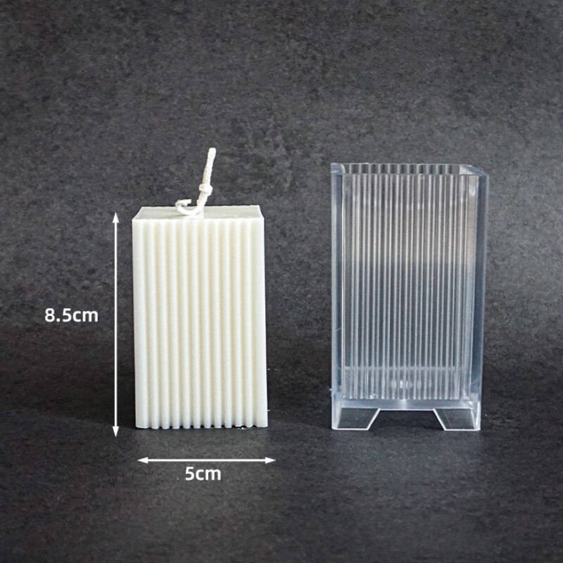 Classical Striped Roman Cylindrical Plastic Candle Mold Columnar Striped DIY Candle Holder Making Shape Candle Silicone: A 8.5X5cm