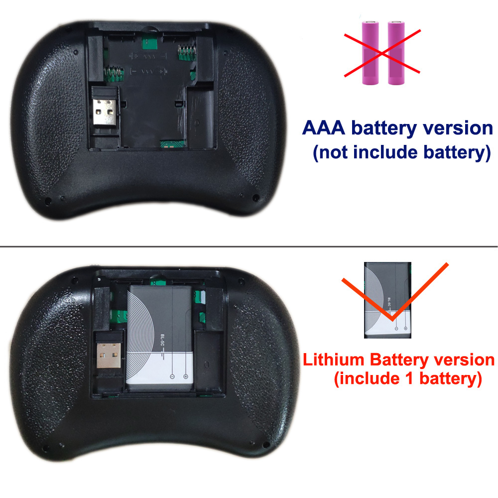 7. Podświetlana angielska rosyjska francuska hiszpańska portugalsko-arabska 2.4G Air Mouse Remote dla Android TV Box PC I8 Mini bezprzewodowa klawiatura