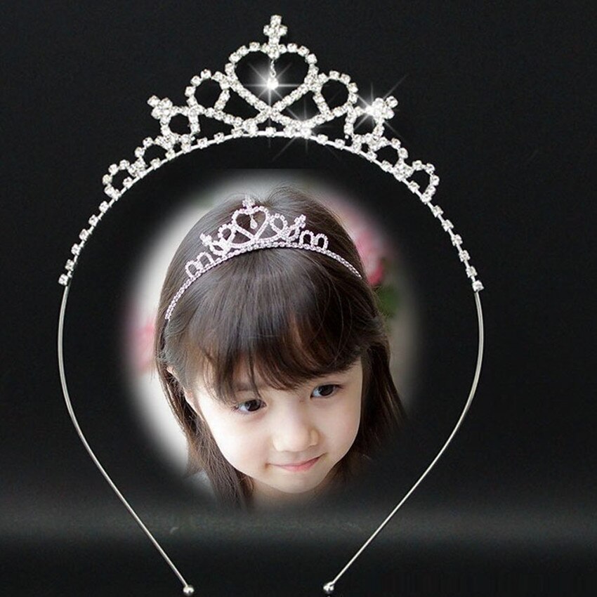Rhinestone Tiara Hair Band Kid Girl Bridal Princess Prom Crown Headband Prom Bride Bridesmaid Wedding Party Accessiories