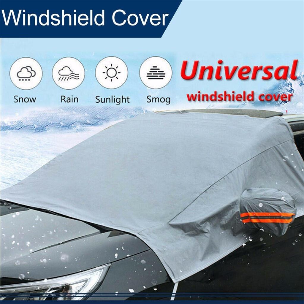 UniverUniversal Car Windshield Cover Automobile Snow Ice Sunshade Shield Winter Windshield Visor Cover Front Windscreen Cover