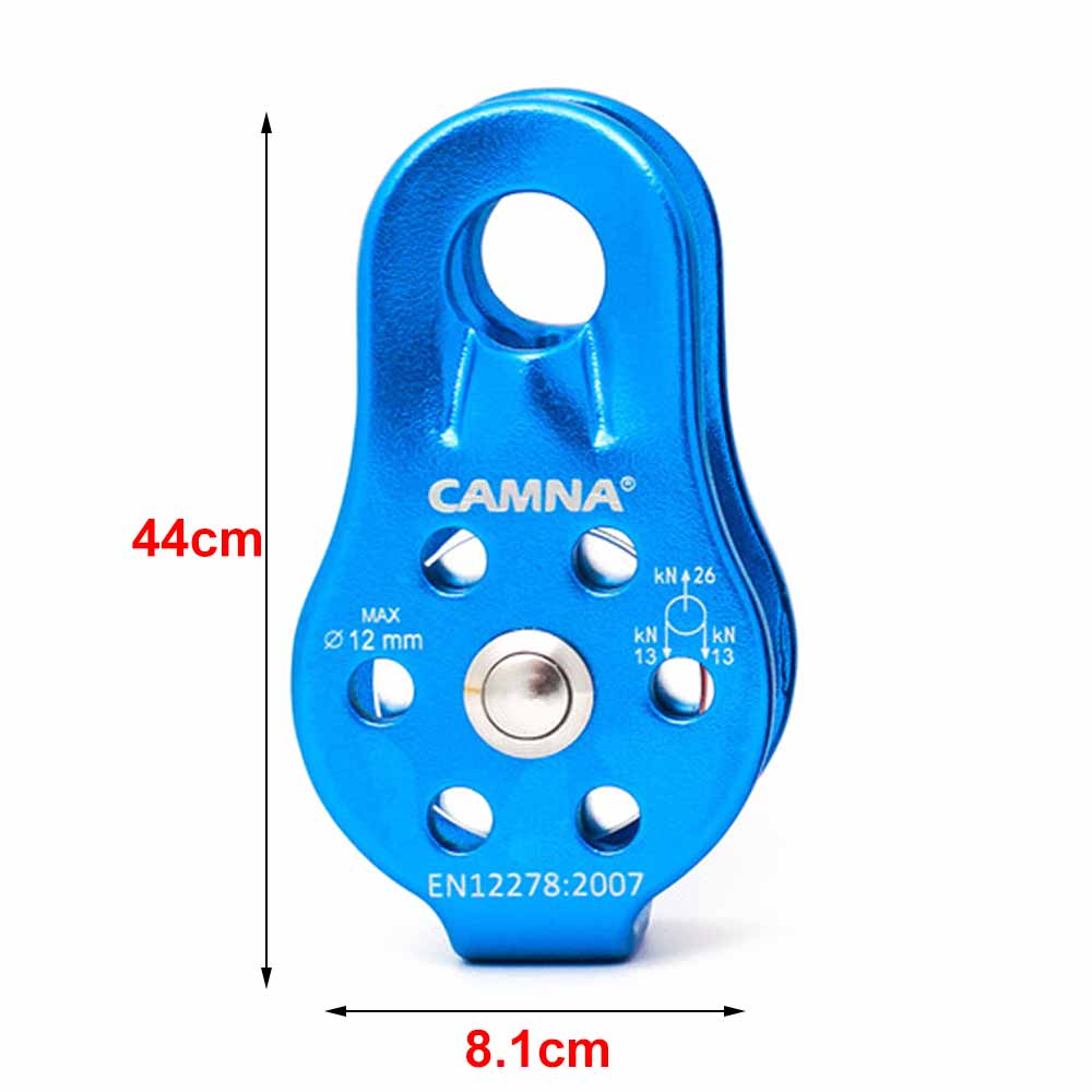 Micro Klimmen Katrol 26KN Micro Katrol Vaste Side Trolley Voor Klimmen Redding Omhoog Werken Abseilen: Blauw